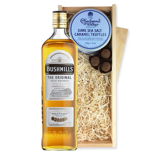 Bushmills Original Irish Whiskey 70cl And Dark Sea Salt Charbonnel Chocolates Box